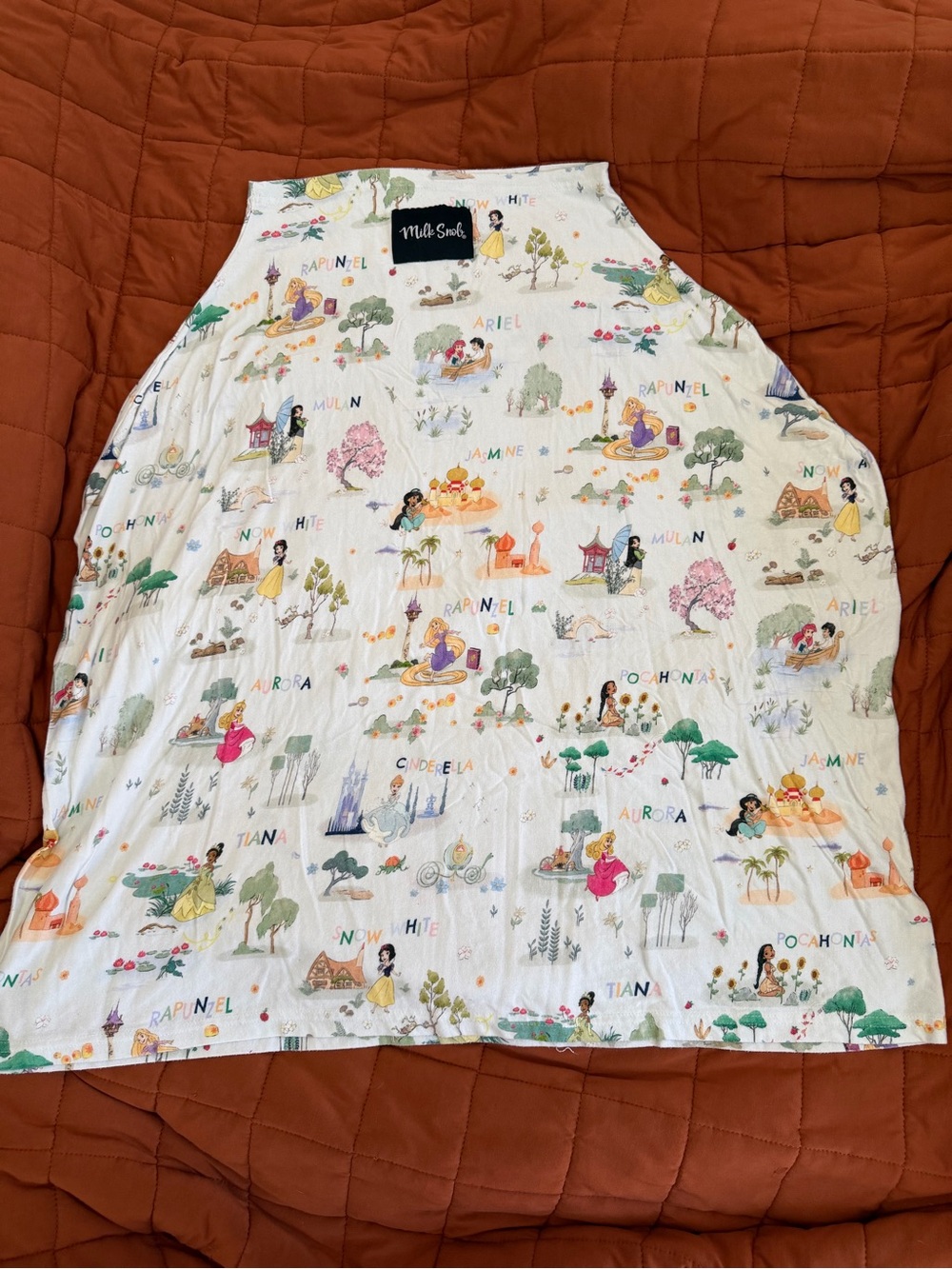 Milk Snob Disney Princess Enchanted Kingdoms 5-1 Baby Nursing/Car Seat Cover GUC